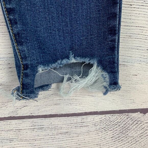 JUST BLACK Jeans sz 27 Skinny Ankle Medium Wash Raw Hem Stretchy Inseam 24.5" - Picture 6 of 12